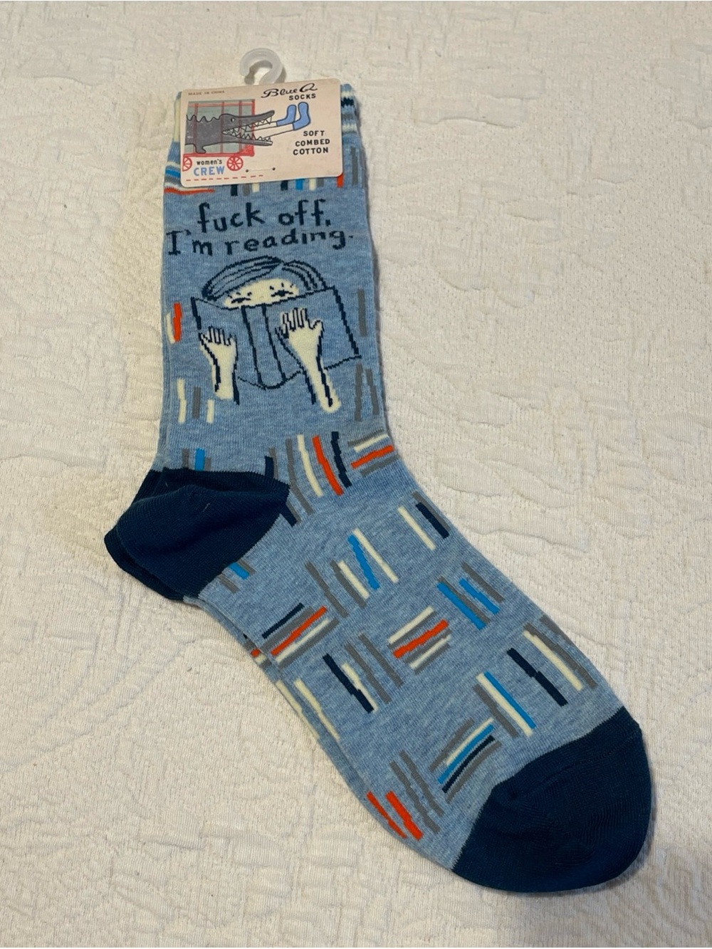 Blue Q Funny Reading Crew Socks Women 5-10 NWT Book Lover Gift